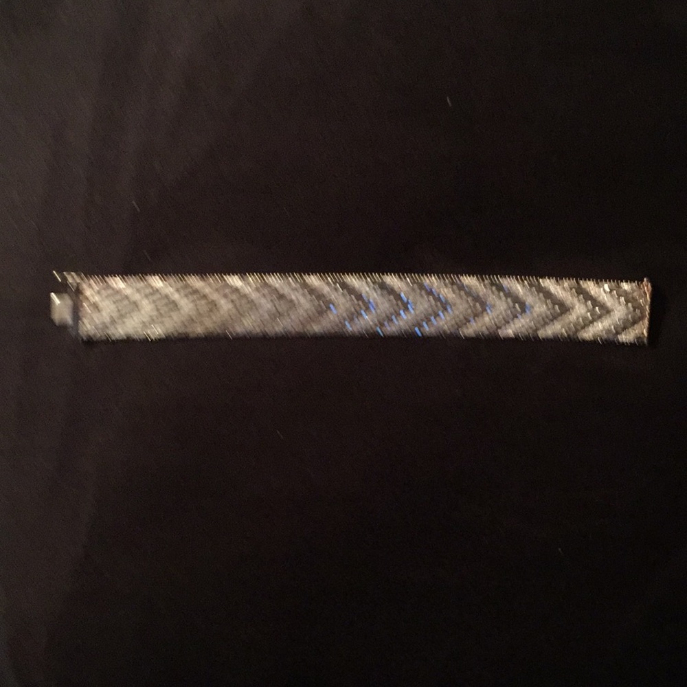 Silver Toned Herringbone Mesh Bracelet - Women Jewelry